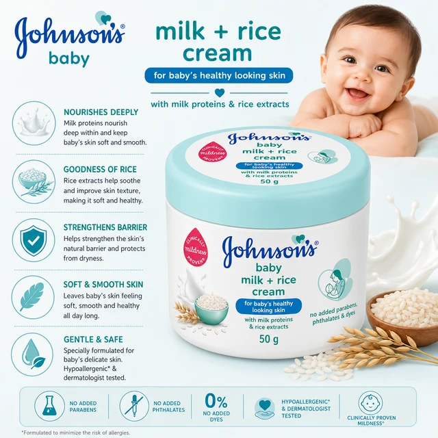 Johnson’s Baby Milk + Rice Cream - 50 g