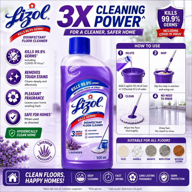 Lizol Floor Cleaner - 500 mL