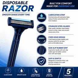 Disposable Razor Pack - 5 Pieses