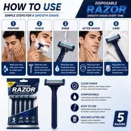 Disposable Razor Pack - 5 Pieses