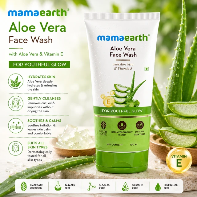 Mamaearth Aloe Vera Face Wash - 100 ML