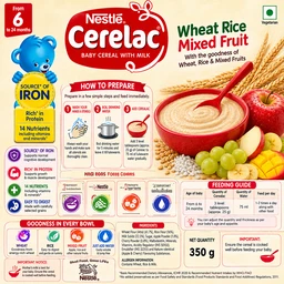Nestle Cerelac Wheat Rice Mixed Fruit - 350 g