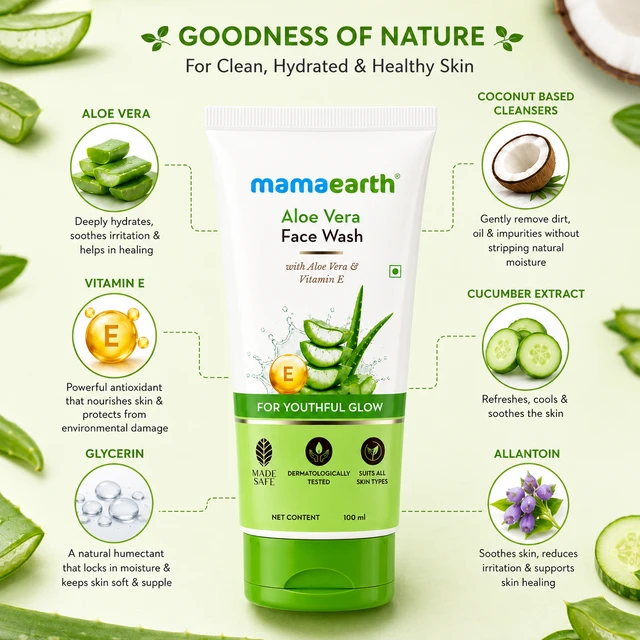 Mamaearth Aloe Vera Face Wash - 100 ML