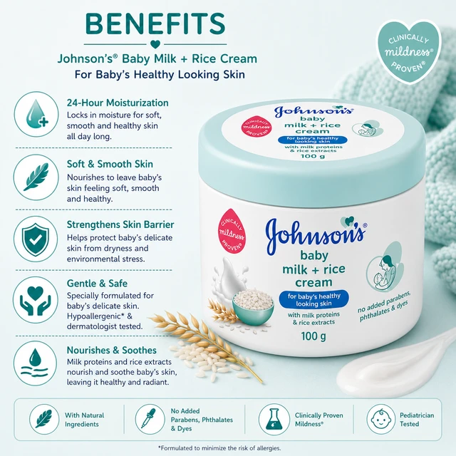 Johnson’s Baby Milk + Rice Cream - 100 g