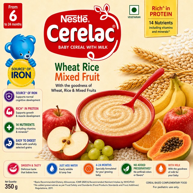 Nestle Cerelac Wheat Rice Mixed Fruit - 350 g