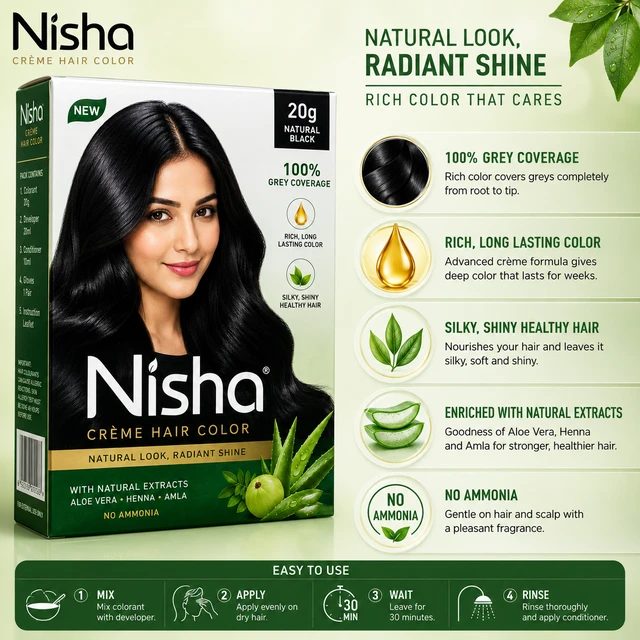 Nisha Creme Hair Color - 20 g