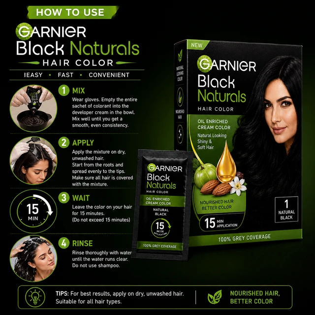 Garnier Black Naturals Hair Color - 40 g