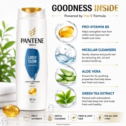 Pantene Lively Clean Shampoo - 180 ML