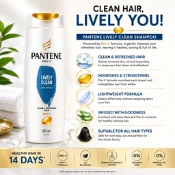 Pantene Lively Clean Shampoo - 180 ML