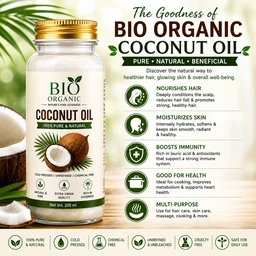 Bio Organic Coconut Oil - 200 ML