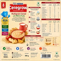 Nestle Ceregrow Multigrain Cereal with Milk & Fruits - 300 g