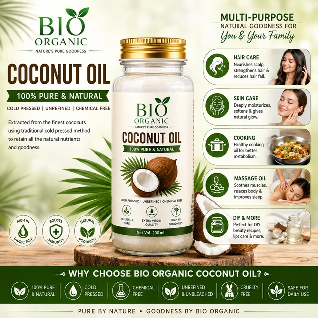 Bio Organic Coconut Oil - 200 ML
