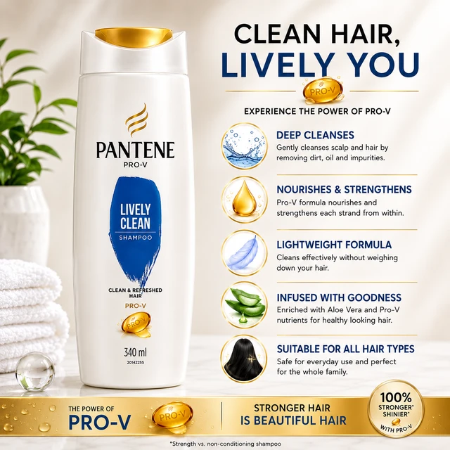 Pantene Lively Clean Shampoo - 340 ML