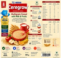 Nestle Ceregrow Multigrain Cereal with Milk & Fruits - 300 g