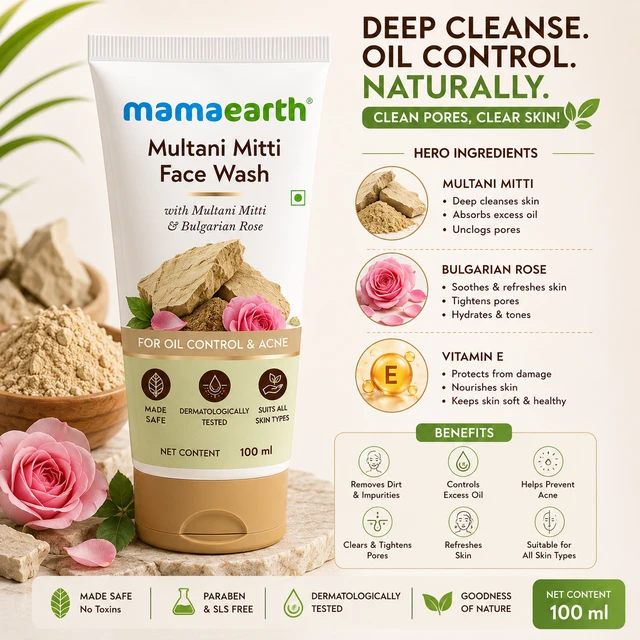 Mamaearth Multani Mitti Face Wash - 100 ML