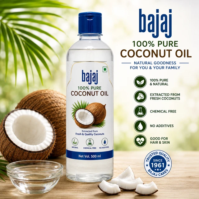 Bajaj 100% Pure Coconut Oil - 500 ML