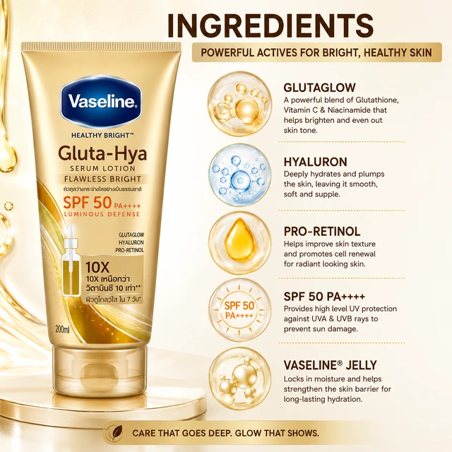 Vaseline Gluta-Hya SPF 50 Serum Lotion - 200 ML