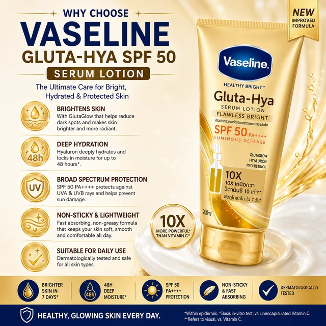 Vaseline Gluta-Hya SPF 50 Serum Lotion - 200 ML