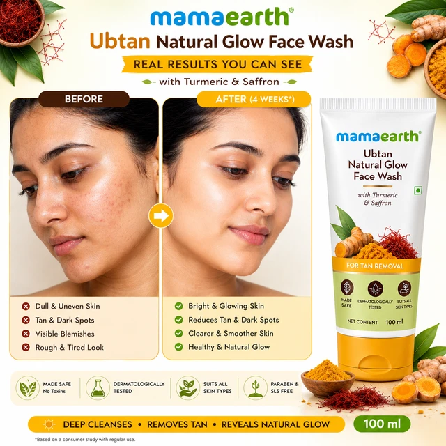Mamaearth Ubtan Natural Glow Face Wash - 100 ML