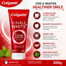 Colgate Visible White Toothpaste - 200 g