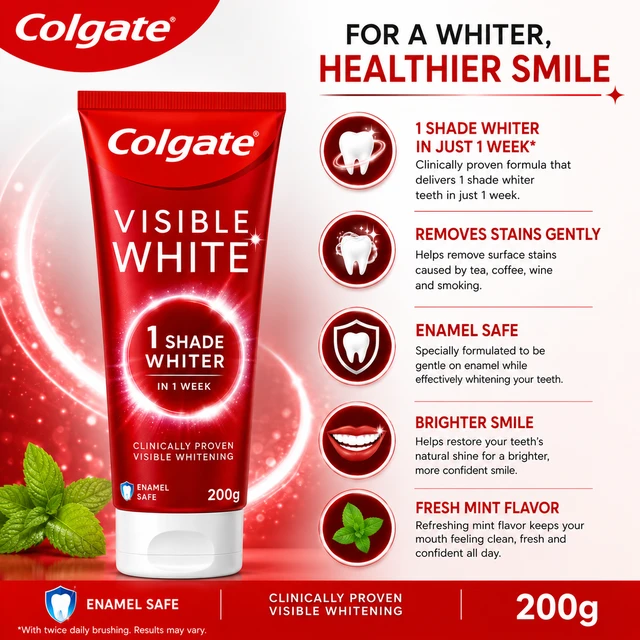 Colgate Visible White Toothpaste - 200 g