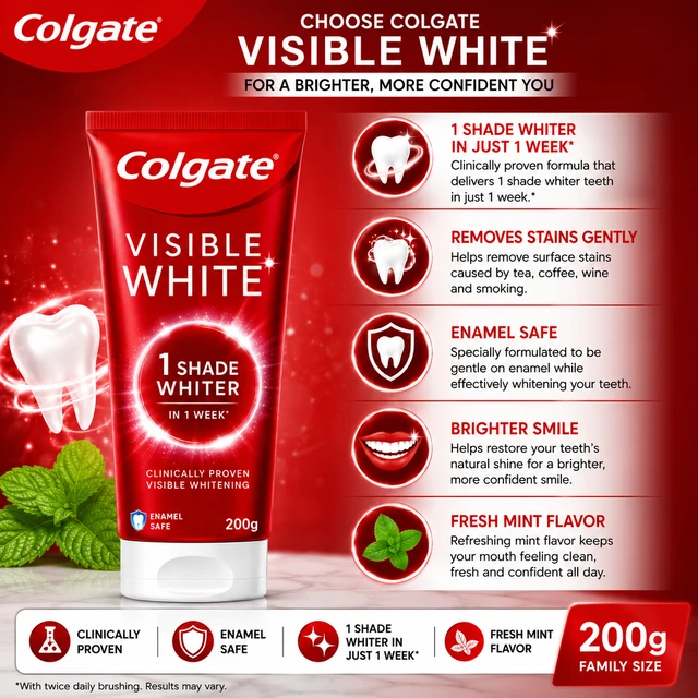 Colgate Visible White Toothpaste - 200 g