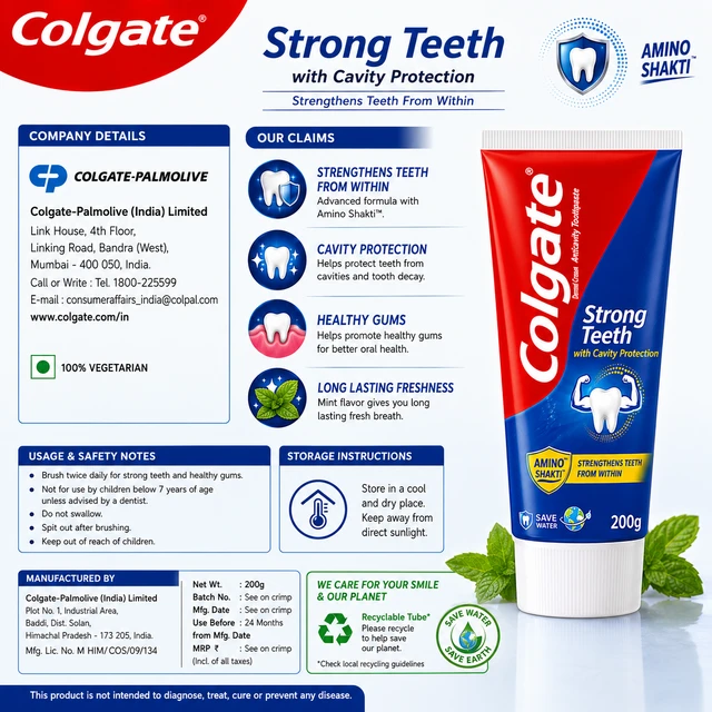 Colgate Strong Teeth Toothpaste - 200 g