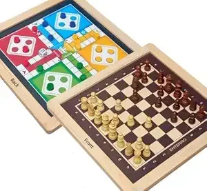 CHESS & LUDO COMBO WOODEN BOX