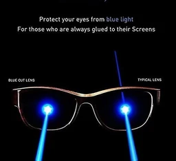 Blue Cut Reading Glasses Premium Quality Rectangular Shape Slim Frame Reading Glass for men and women - Free Size - +1.00