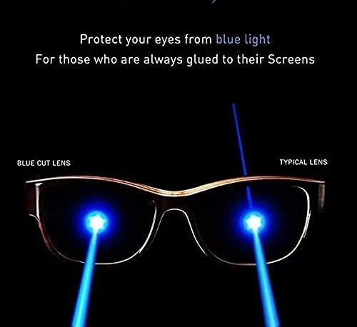 Blue Cut Reading Glasses Premium Quality Rectangular Shape Slim Frame Reading Glass for men and women - Free Size - +1.00