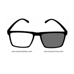 One Glass 3 Functions Rectangle Design Computer cum Day and Night wearing Glass for Men and Women