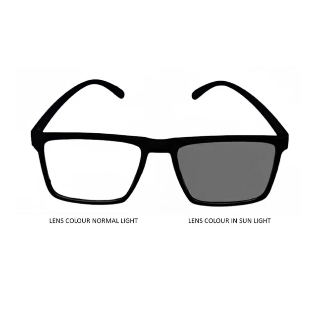 One Glass 3 Functions Rectangle Design Computer cum Day and Night wearing Glass for Men and Women