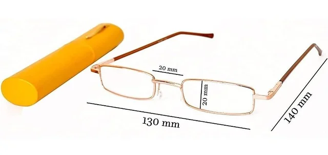 Pen type Reading Glasses for Men and Women in Golden Yellow Colour - +1.25