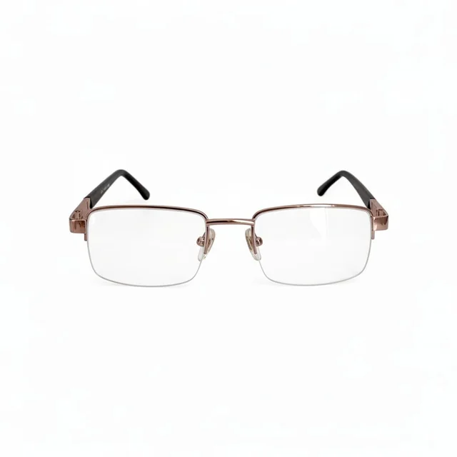 +2.75 Power Golden Colour Half Metal Frame Bifocal Reading Glass for Men and Women - +2.75