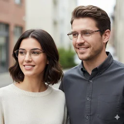 +2.75 Power Golden Colour Half Metal Frame Bifocal Reading Glass for Men and Women - +2.75
