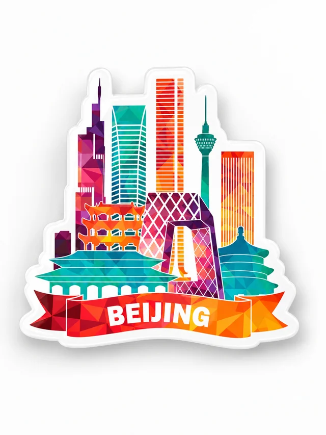 Beijing Texture Finished Acrylic Fridge Magnet