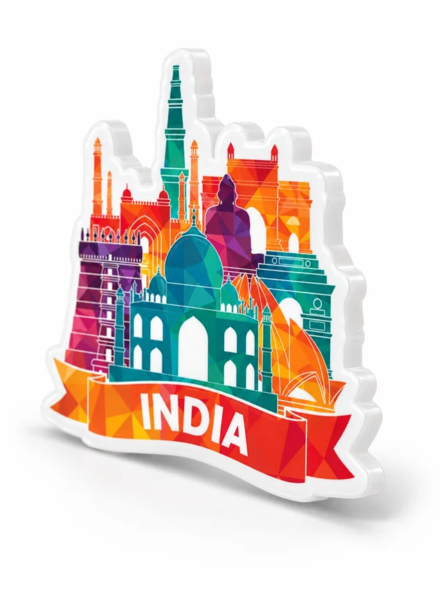 India Texture Finished Acrylic Fridge Magnet