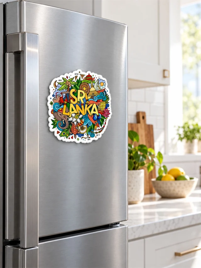 Sri Lanka Texture Finished Acrylic Fridge Magnet