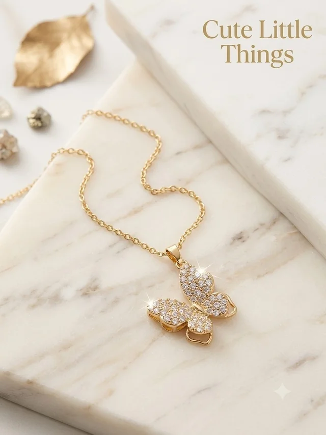 Cute Little Things Anti Tarnish Butterfly Pendant Necklace