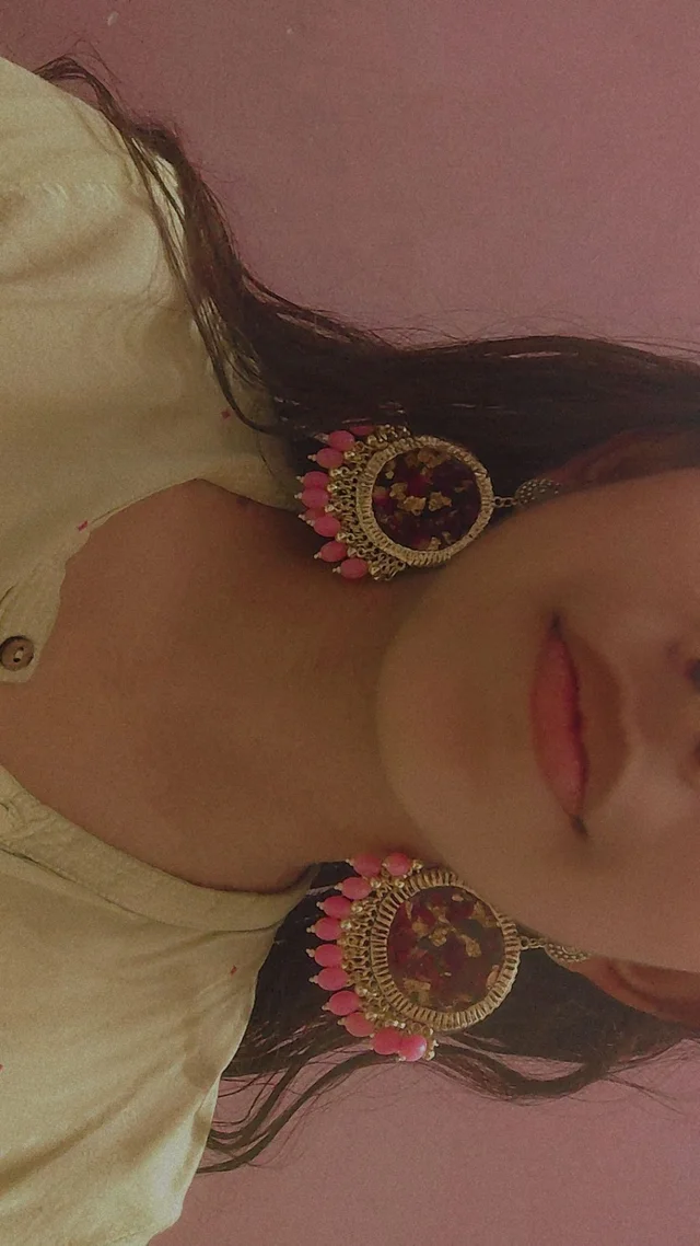 Resin Rose Jhumkas