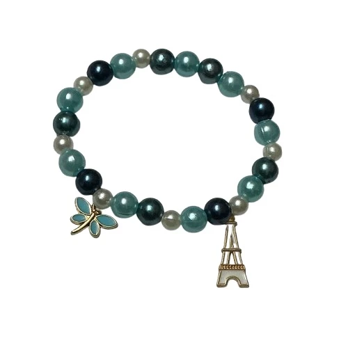 Stretchable Bead Bracelet With Charms