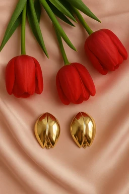 Korean Earrings- Tulips - 4cm