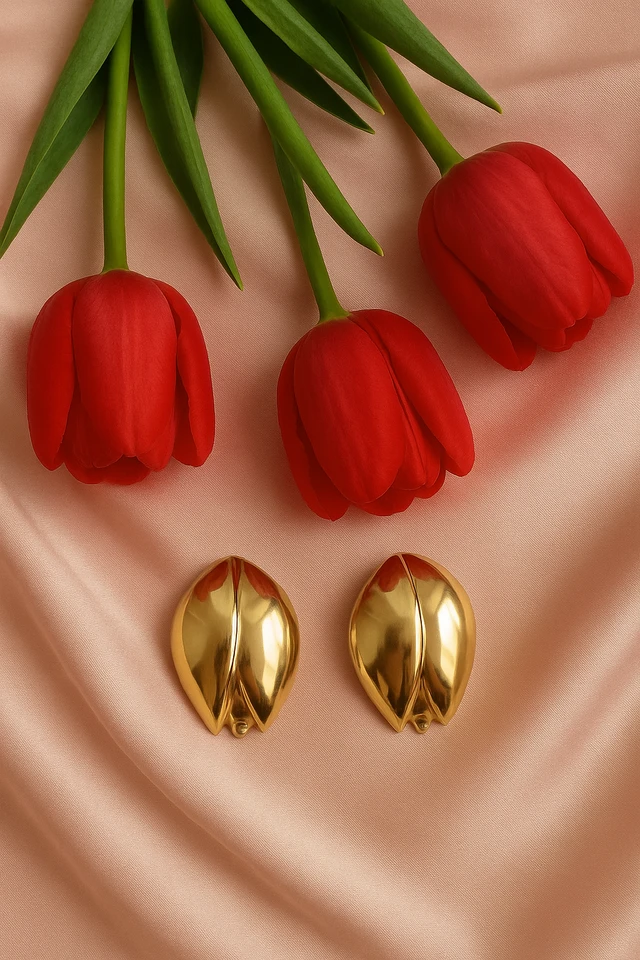 Korean Earrings- Tulips - 4cm