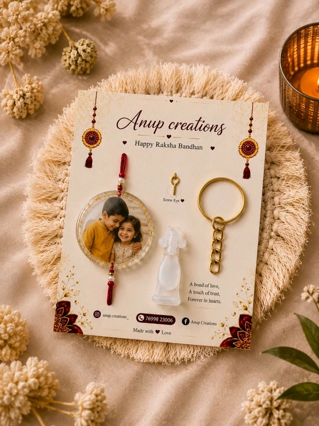 Reusable Rakhi Kit Custom Photo (After Rakhi Convert Photo key ring)