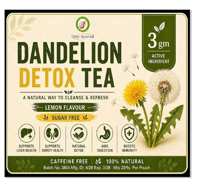 Only Ayurved Dandelion Detox Tea Lemon Flavour Pouch 15 Pouch