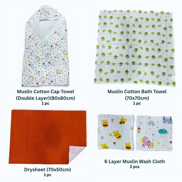 Muslin Cotton Newborn Essentials Hospital kit (24pcs)