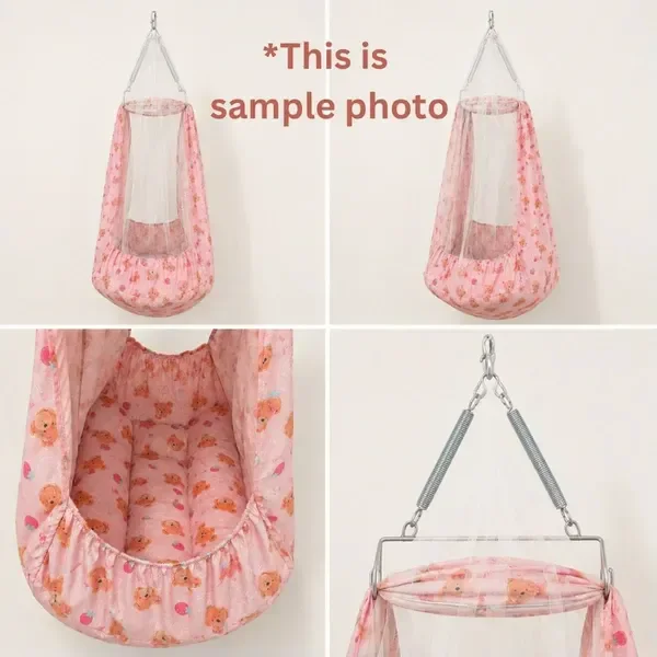 Thottil Set ( Cradle Cloth + Spring + Mosquito Net) - Mint Green