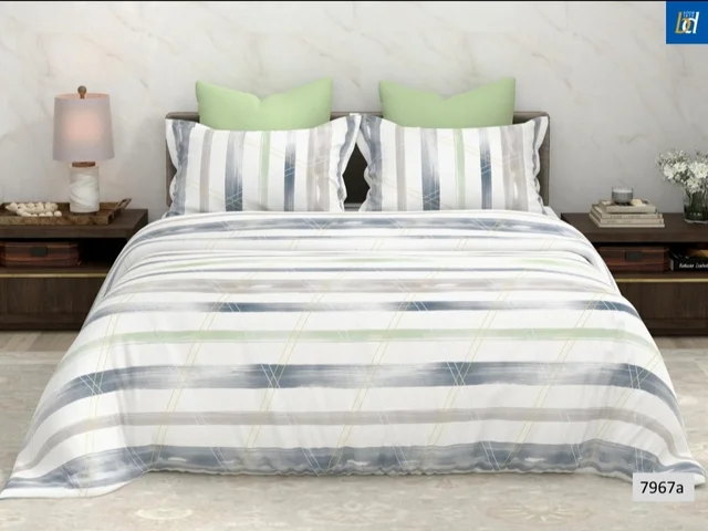 Bombay Dyeing King Size Bedsheet Cotton Bed Sheet 108 X 108 Inch With 2 Pillow Covers