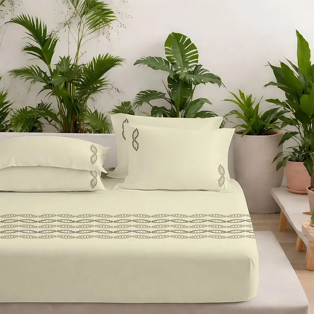 Heavy Tc Premium Embroidery King Size Bed sheet Pure Cotton