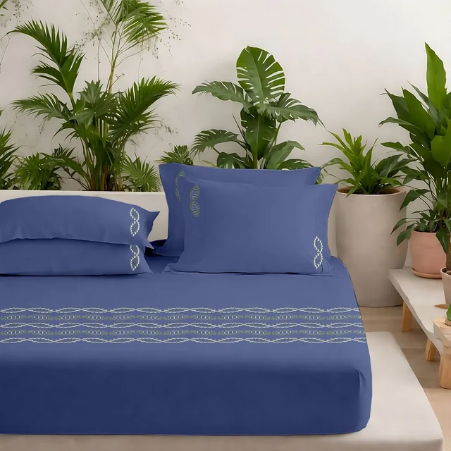 Premium Embroidery King Size Bedsheets 300 Heavy Tc Bedsheet Cotton Double 108 X 108 Inch